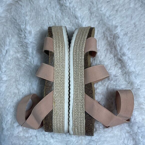 Madden girl dusty pink elastic straps Espadrilles platform sandals size … - Picture 8 of 10